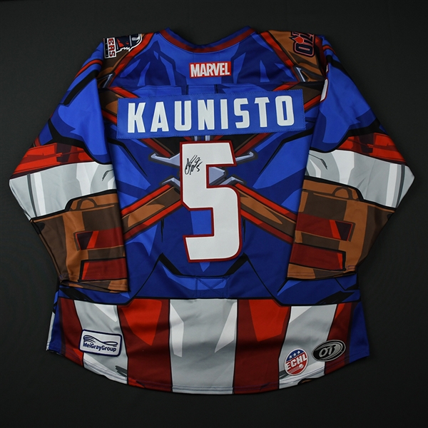 Steven Kaunisto - Tulsa Oilers - 2017-18 MARVEL Super Hero Night - Game-Worn Autographed Jersey w/A