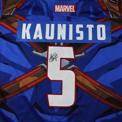Steven Kaunisto - Tulsa Oilers - 2017-18 MARVEL Super Hero Night - Game-Worn Autographed Jersey w/A