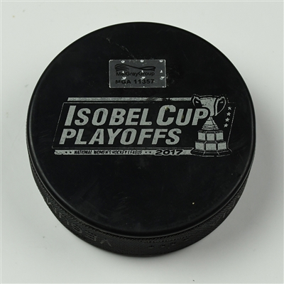 Hilary Knight - Boston Pride - Goal Puck - March 19, 2017 vs. Buffalo Beauts (Isobel Cup Playoffs Logo) - Isobel Cup Final
