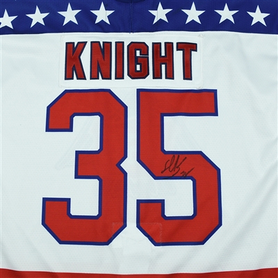 Spencer Knight - 2018 U.S. National Under-18 Development Team - Military Appreciation Game-Worn Autographed Jersey