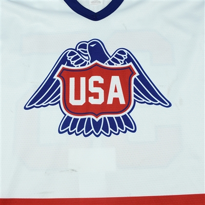 Spencer Knight - 2018 U.S. National Under-18 Development Team - Military Appreciation Game-Worn Autographed Jersey