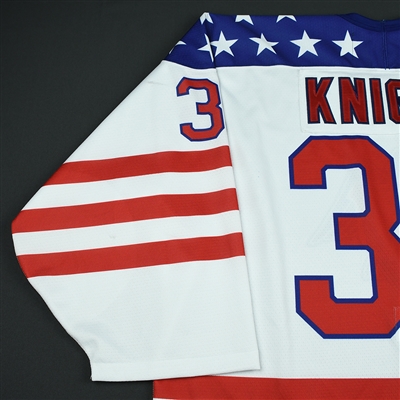 Spencer Knight - 2018 U.S. National Under-18 Development Team - Military Appreciation Game-Worn Autographed Jersey