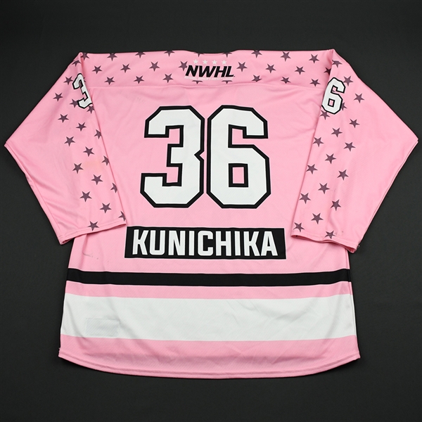 Kourtney Kunichika - Buffalo Beauts - Game-Worn Strides for the Cure Jersey - Jan. 20, 2018