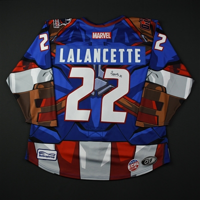 Christophe Lalancette - Tulsa Oilers - 2017-18 MARVEL Super Hero Night - Game-Issued Autographed Jersey