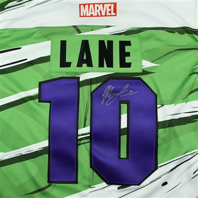 Matt Lane - Worcester Railers - 2017-18 MARVEL Super Hero Night - Game-Worn Autographed Jersey