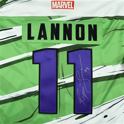 Ryan Lannon - Worcester Railers - 2017-18 MARVEL Super Hero Night - Game-Worn Autographed Jersey
