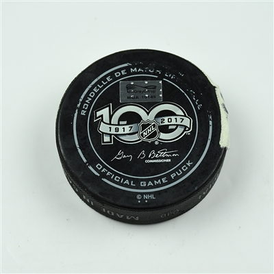 Viktor Arvidsson - Nashville Predators - Goal Puck - October 17, 2017 vs. Colorado Avalanche (Predators Logo)