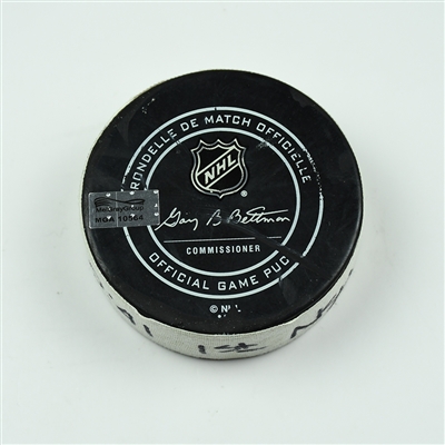 Calle Jarnkrok - Nashville Predators - Goal Puck - December 19, 2017 vs. Winnipeg Jets (Predators Logo)