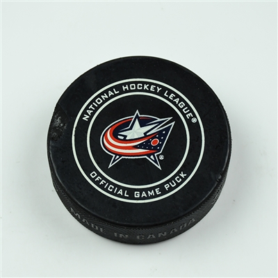Gabriel Landeskog - Colorado Avalanche - March 8, 2018 vs. Columbus Blue Jackets (Blue Jackets Logo)