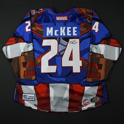 Mike McKee - Tulsa Oilers - 2017-18 MARVEL Super Hero Night - Game-Worn Autographed Jersey
