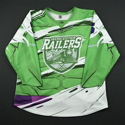 Kyle McKenzie - Worcester Railers - 2017-18 MARVEL Super Hero Night - Game-Worn Autographed Jersey