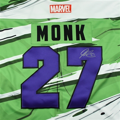 Josh Monk - Worcester Railers - 2017-18 MARVEL Super Hero Night - Game-Issued Autographed Jersey