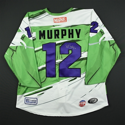 Wade Murphy - Worcester Railers - 2017-18 MARVEL Super Hero Night - Game-Worn Autographed Jersey