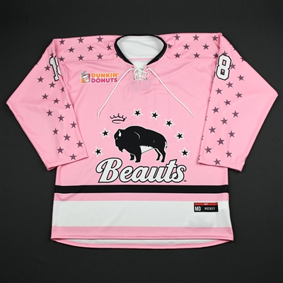 No Name on Back #18 - Buffalo Beauts - Game-Issued Strides for the Cure Jersey - Jan. 20, 2018