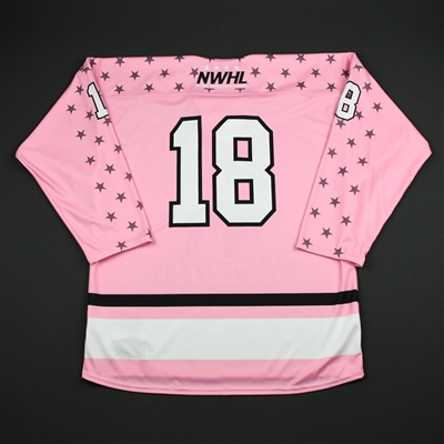 No Name on Back #18 - Buffalo Beauts - Game-Issued Strides for the Cure Jersey - Jan. 20, 2018