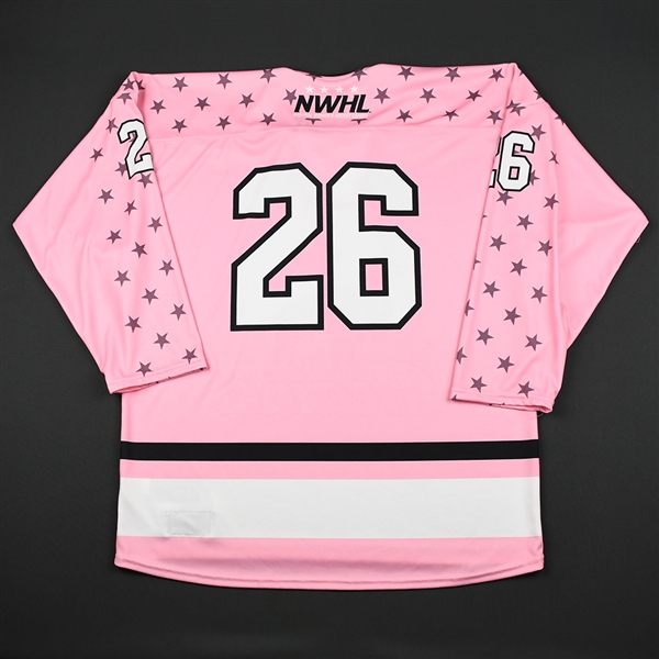 No Name on Back #26 - Buffalo Beauts - Game-Issued Strides for the Cure Jersey - Jan. 20, 2018