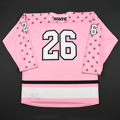 No Name on Back #26 - Buffalo Beauts - Game-Issued Strides for the Cure Jersey - Jan. 20, 2018