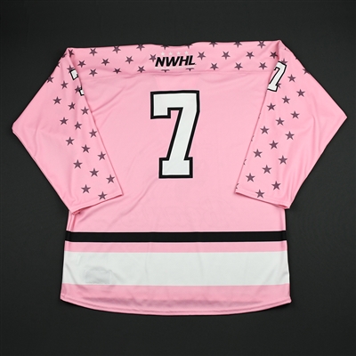 No Name on Back #7 - Buffalo Beauts - Game-Issued Strides for the Cure Jersey - Jan. 20, 2018