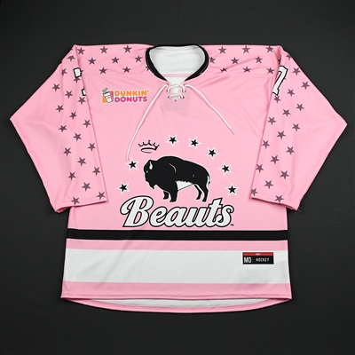 No Name on Back #7 - Buffalo Beauts - Game-Issued Strides for the Cure Jersey - Jan. 20, 2018