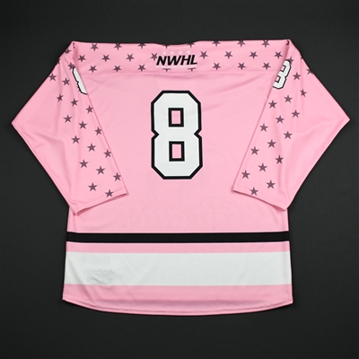 No Name on Back #8 - Buffalo Beauts - Game-Issued Strides for the Cure Jersey - Jan. 20, 2018