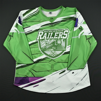 Blank #8 - Worcester Railers - 2017-18 MARVEL Super Hero Night - Game-Issued Jersey