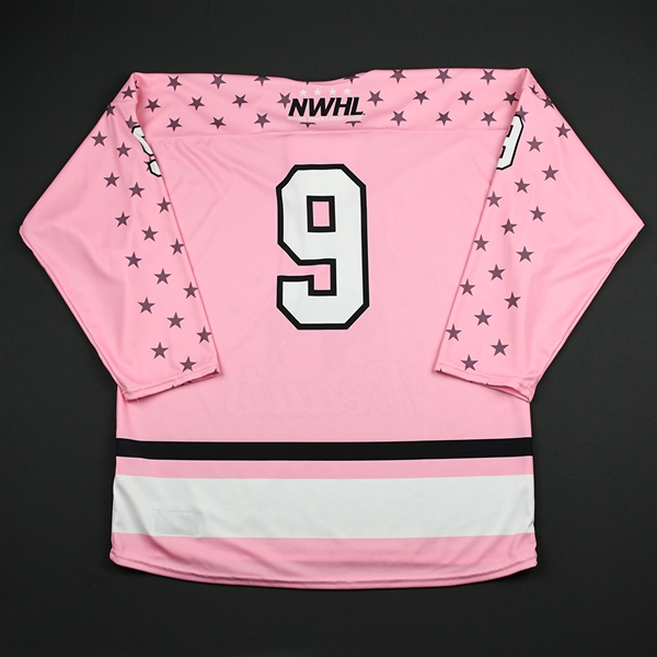 No Name on Back #9 - Buffalo Beauts - Game-Issued Strides for the Cure Jersey - Jan. 20, 2018