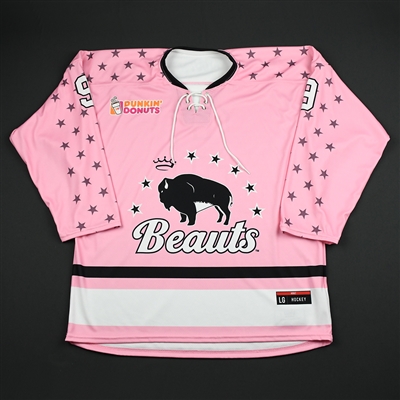No Name on Back #9 - Buffalo Beauts - Game-Issued Strides for the Cure Jersey - Jan. 20, 2018