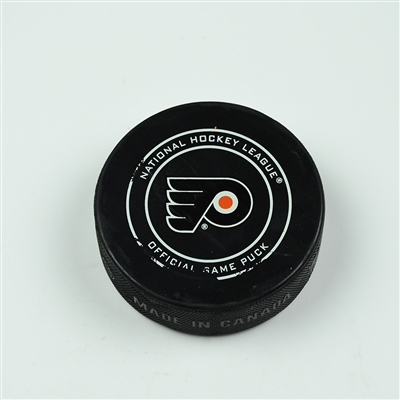 Mika Zibanejad - New York Rangers - Goal Puck - March 22, 2018 vs. Philadelphia Flyers (Flyers Logo)