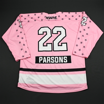 Kayla Parsons - Buffalo Beauts - Game-Issued Strides for the Cure Jersey - Jan. 20, 2018