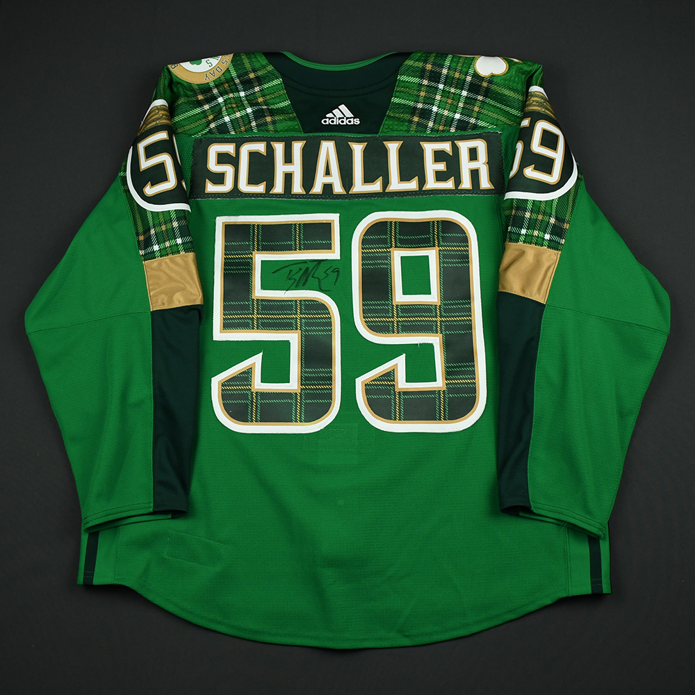 Lot Detail Tim Schaller Boston Bruins St. Patrick s Day Themed Warmup Worn Autographed Jersey March 6 2018
