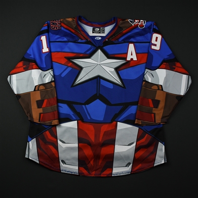 Joey Sides - Tulsa Oilers - 2017-18 MARVEL Super Hero Night - Game-Worn Autographed Jersey w/A