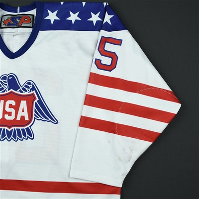Spencer Stastney - 2018 U.S. National Under-18 Development Team - Military Appreciation Game-Worn Autographed Jersey