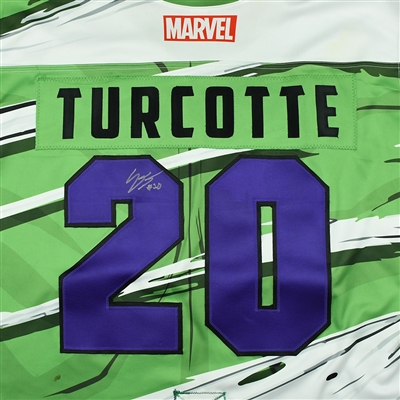Yanick Turcotte - Worcester Railers - 2017-18 MARVEL Super Hero Night - Game-Worn Autographed Jersey