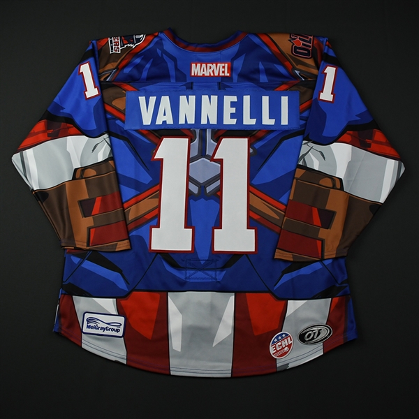 Thomas Vannelli - Tulsa Oilers - 2017-18 MARVEL Super Hero Night - Game-Issued Autographed Jersey