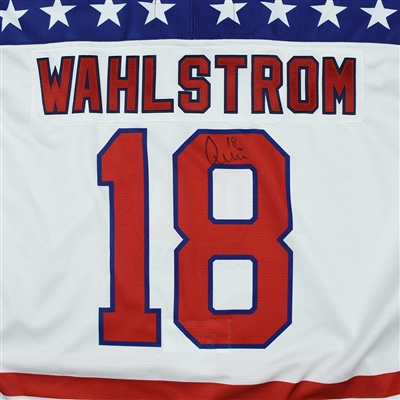 Oliver Wahlstrom - 2018 U.S. National Under-18 Development Team - Military Appreciation Game-Worn Autographed Jersey