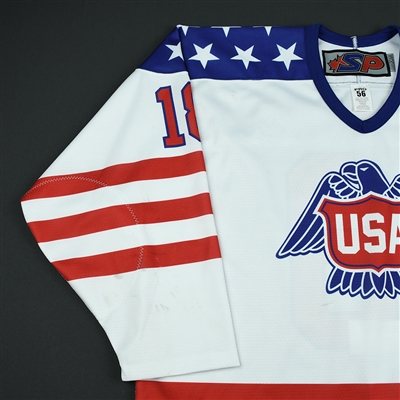 Oliver Wahlstrom - 2018 U.S. National Under-18 Development Team - Military Appreciation Game-Worn Autographed Jersey