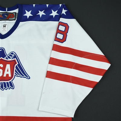 Oliver Wahlstrom - 2018 U.S. National Under-18 Development Team - Military Appreciation Game-Worn Autographed Jersey