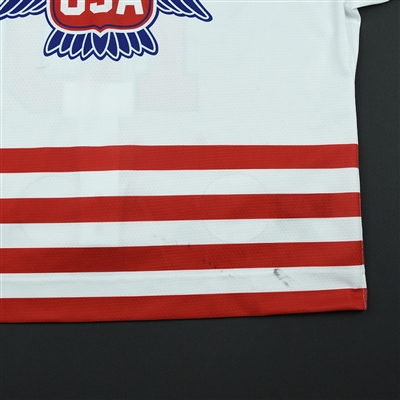 Oliver Wahlstrom - 2018 U.S. National Under-18 Development Team - Military Appreciation Game-Worn Autographed Jersey
