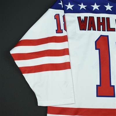 Oliver Wahlstrom - 2018 U.S. National Under-18 Development Team - Military Appreciation Game-Worn Autographed Jersey