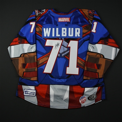 Sam Wilbur - Tulsa Oilers - 2017-18 MARVEL Super Hero Night - Game-Worn Autographed Jersey
