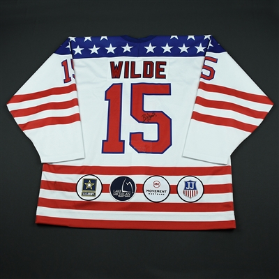 Bode Wilde - 2018 U.S. National Under-18 Development Team - Military Appreciation Game-Worn Autographed Jersey