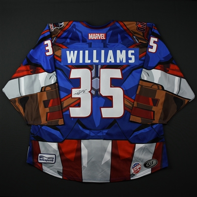 Devin Williams - Tulsa Oilers - 2017-18 MARVEL Super Hero Night - Game-Worn Autographed Backup-Only Jersey