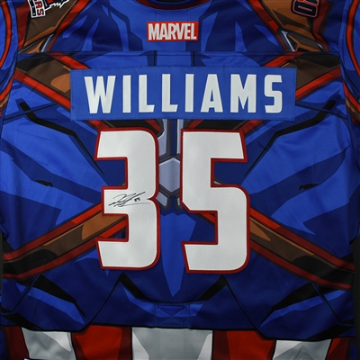 Devin Williams - Tulsa Oilers - 2017-18 MARVEL Super Hero Night - Game-Worn Autographed Backup-Only Jersey