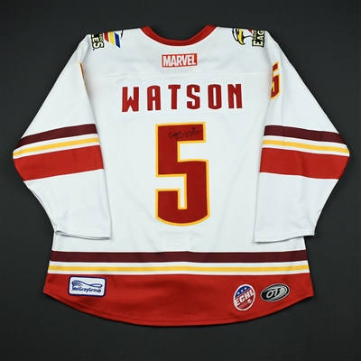 Cliff Watson - Colorado Eagles - 2017-18 MARVEL Super Hero Night - Game-Worn Autographed Jersey 