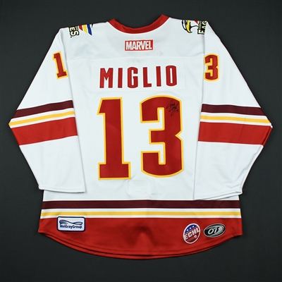 Nicholas Miglio - Colorado Eagles - 2017-18 MARVEL Super Hero Night - Game-Worn Autographed Jersey 
