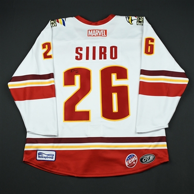 Ryan Siiro - Colorado Eagles - 2017-18 MARVEL Super Hero Night - Game-Worn Autographed Jersey 