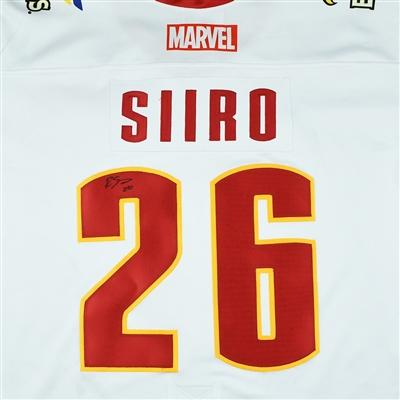 Ryan Siiro - Colorado Eagles - 2017-18 MARVEL Super Hero Night - Game-Worn Autographed Jersey 