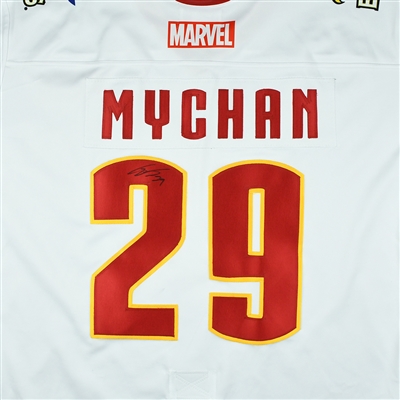 Jesse Mychan - Colorado Eagles - 2017-18 MARVEL Super Hero Night - Game-Worn Autographed Jersey 