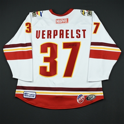 Gabriel Verpaelst - Colorado Eagles - 2017-18 MARVEL Super Hero Night - Game-Worn Autographed Jersey 