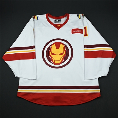 Parker Gahagen - Colorado Eagles - 2017-18 MARVEL Super Hero Night - Game-Worn Autographed Back-Up Only Jersey 